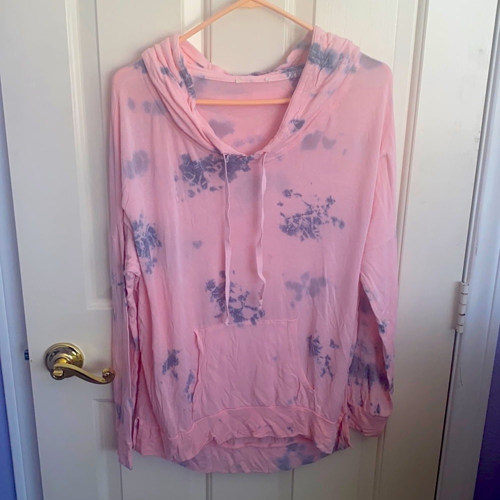 Pink & grey hoodie size large